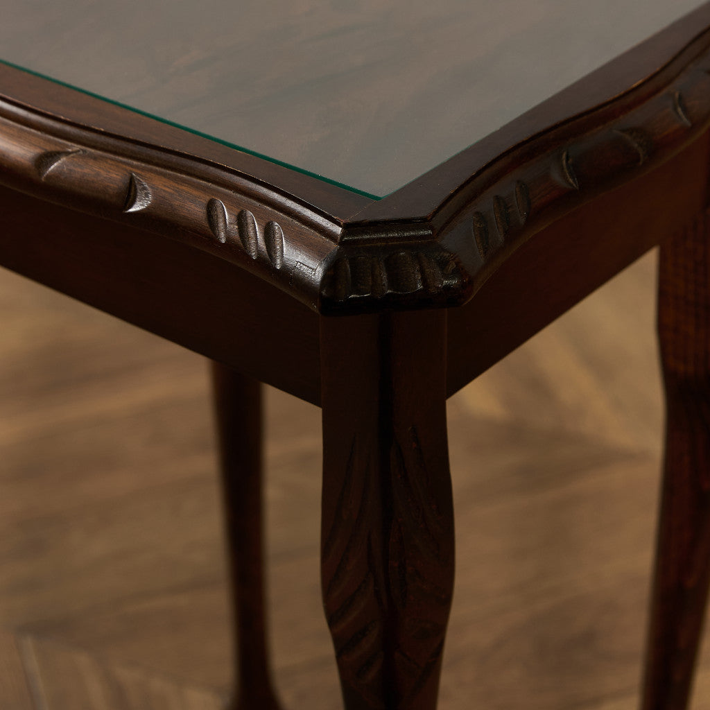 英国 クラシック ガラストップ ネストテーブル