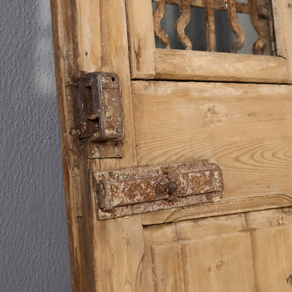 英国 アンティーク 両開き 鉄格子 ウッド ドア 2点セット