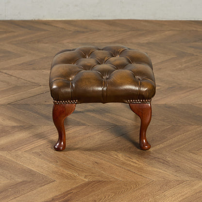 英国 クラシック チェスターフィールド スツール