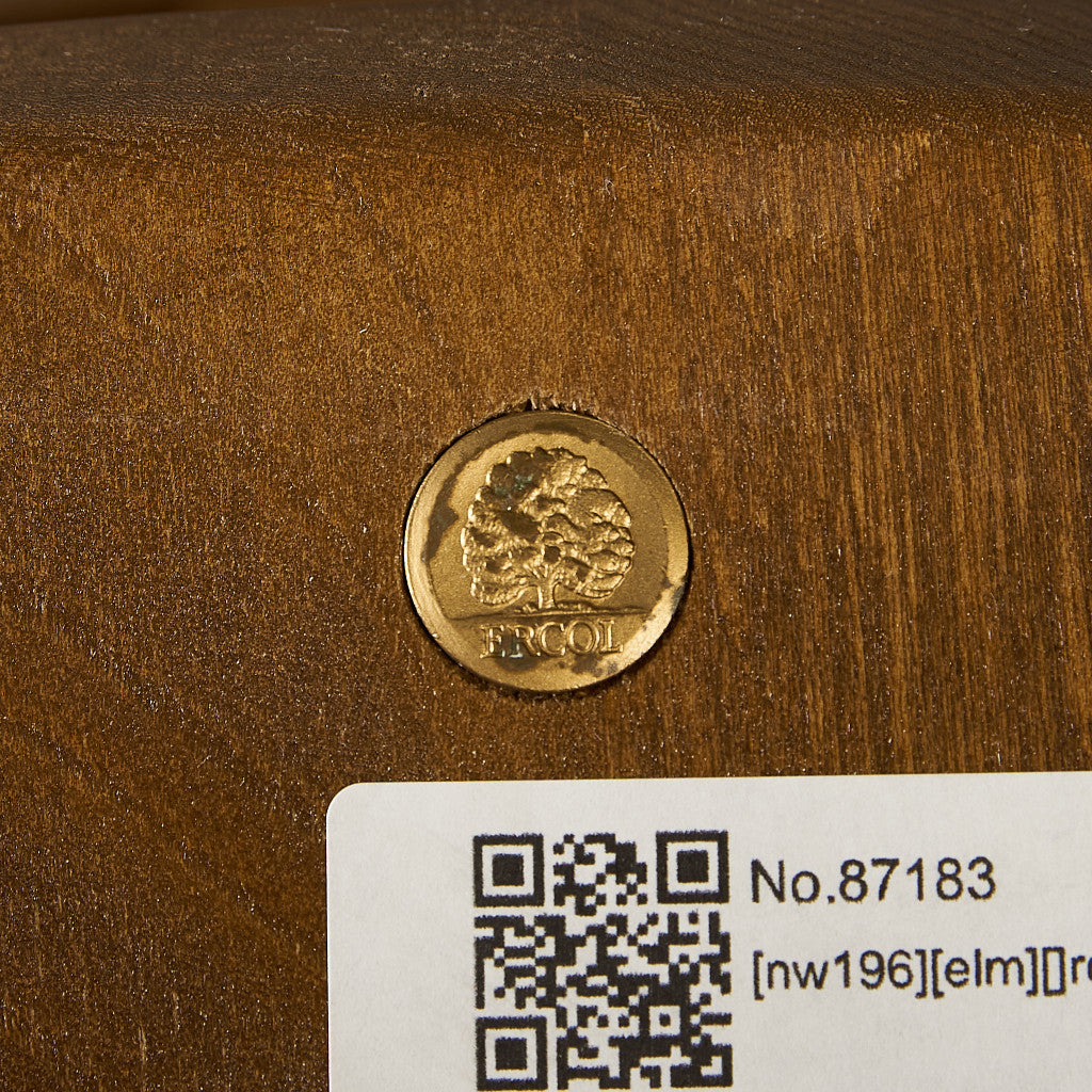 ヴィンテージ スワンバック ロッキングチェア ラウンド型メタルラベル