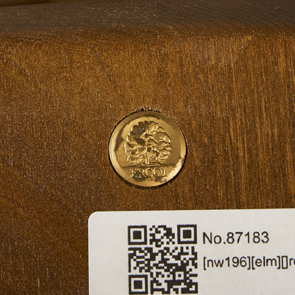 ヴィンテージ スワンバック ロッキングチェア ラウンド型メタルラベル