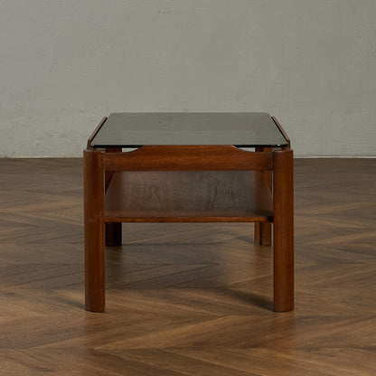 ヴィンテージ スモークガラストップ コーヒーテーブル