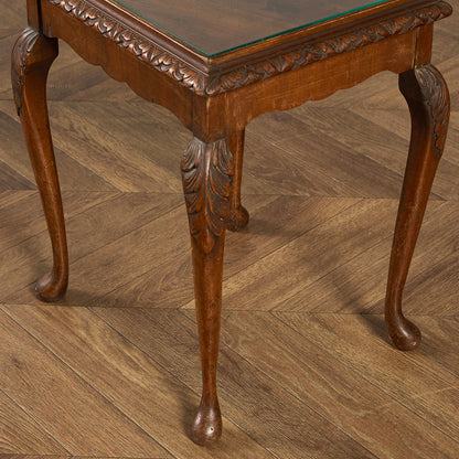 英国 クラシック ガラストップ ネストテーブル