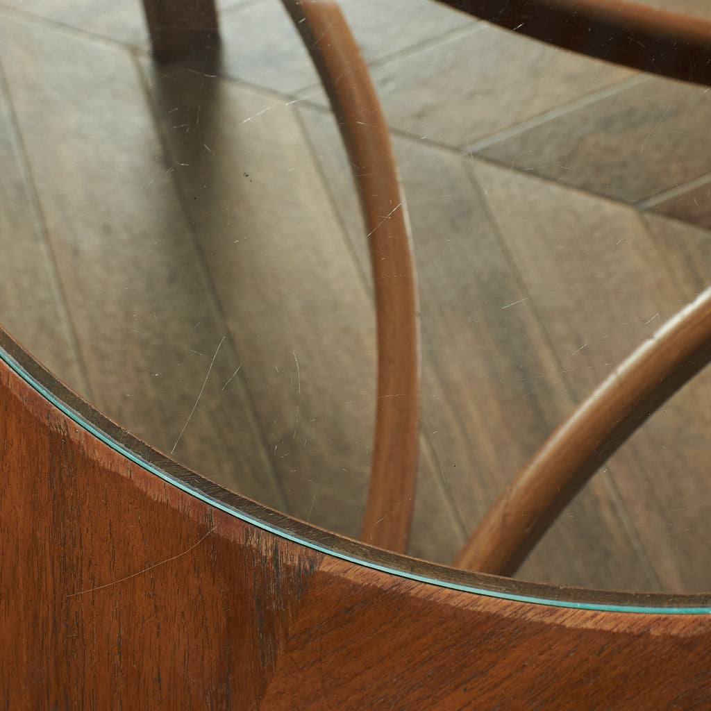 ヴィンテージ トライアングル ガラストップテーブル