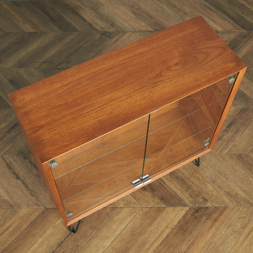 デンマークヴィンテージ オープンブックケース / カスタム アイアンヘアピンレッグ