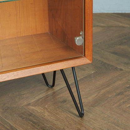 デンマークヴィンテージ オープンブックケース / カスタム アイアンヘアピンレッグ