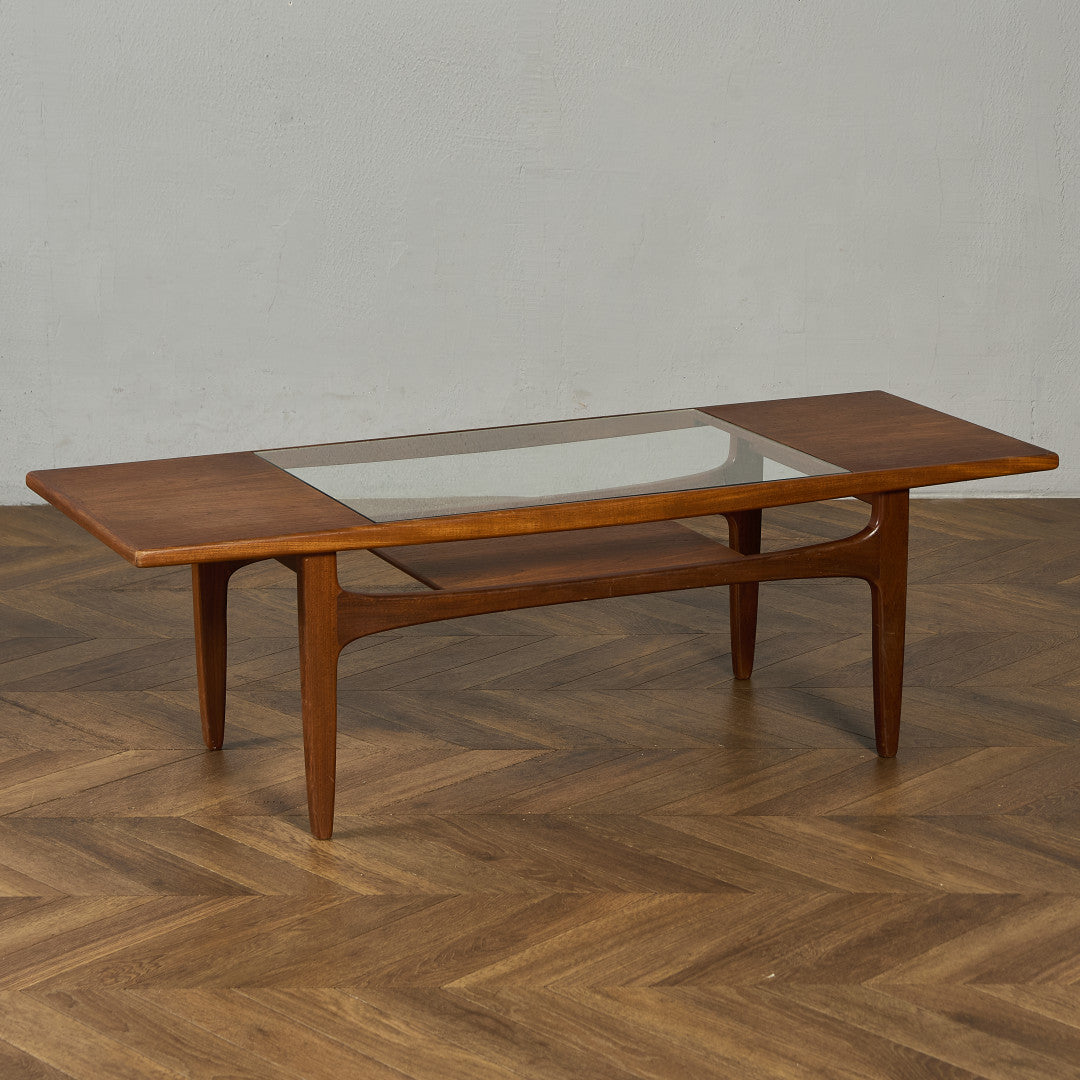 ロングジョン ヴィンテージ ガラストップ コーヒーテーブル