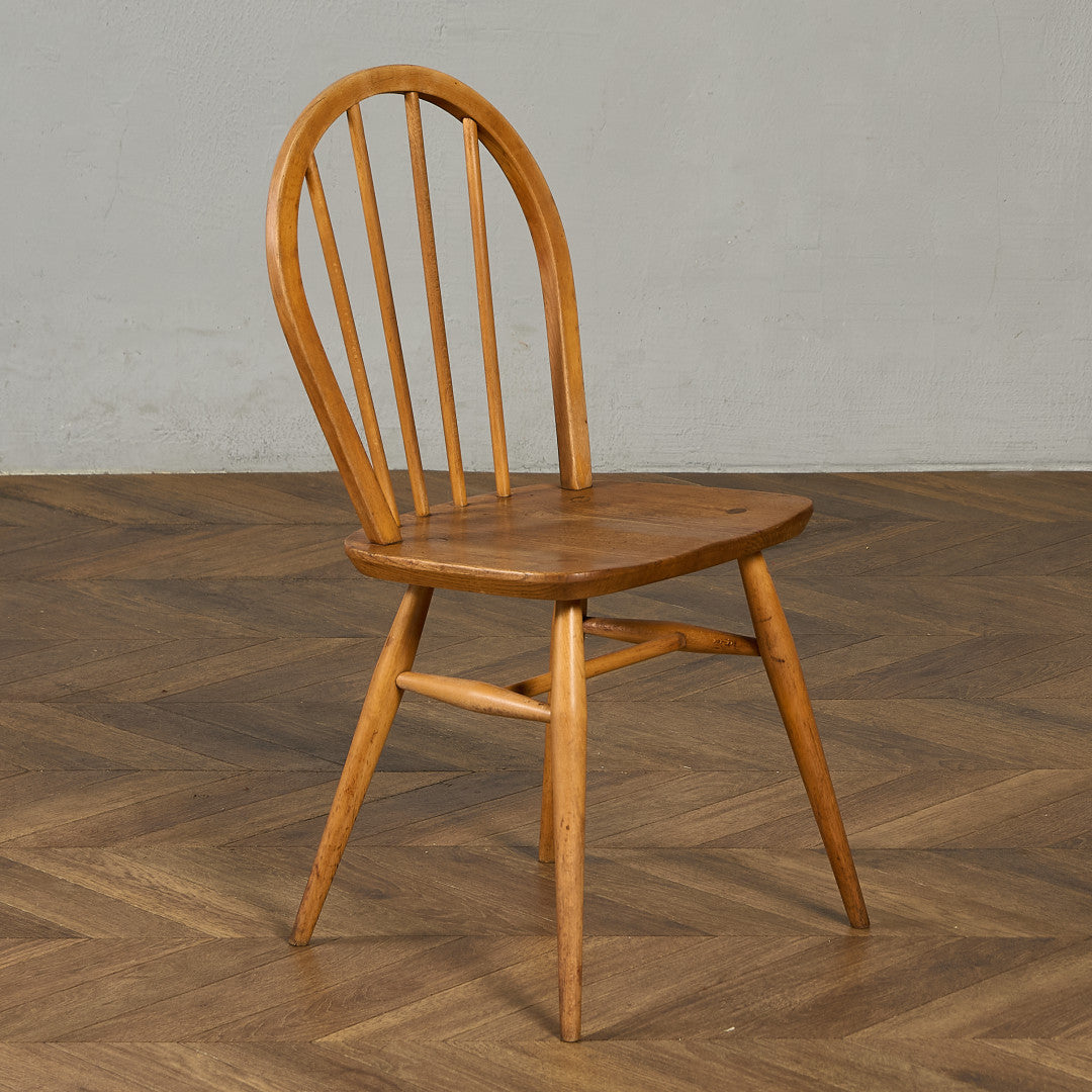 ヴィンテージ 4本 スポーク フープバックチェア ネイビーブルーラベル