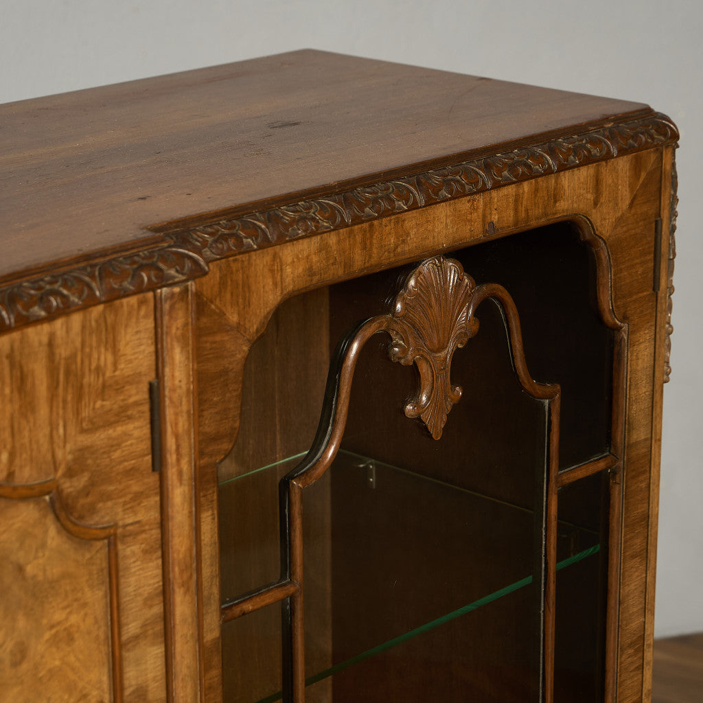 英国 クラシック ウォールナット ブックケース 食器棚