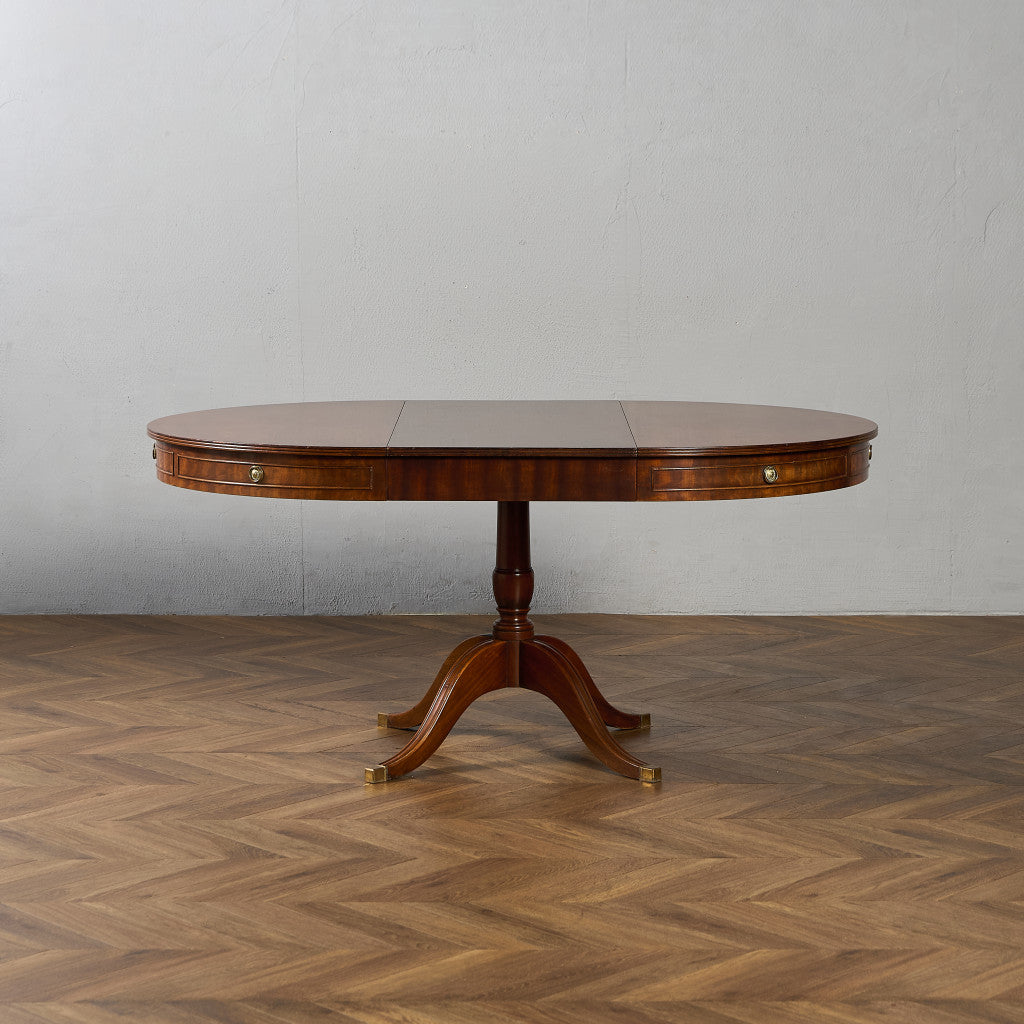 英国 クラシック エクステンション ラウンド ロング ダイニングテーブル
