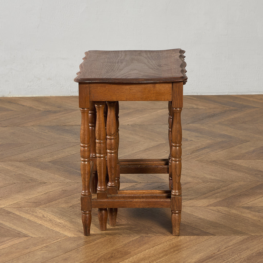 英国 クラシック オーク材 ネストテーブル サイドテーブル