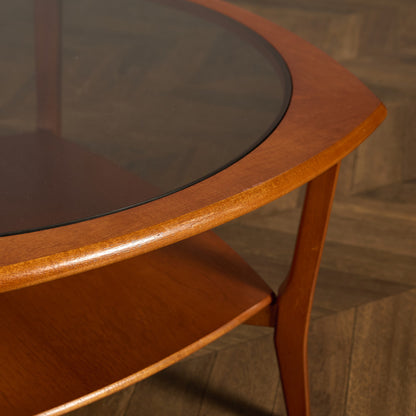 英国 ヴィンテージ スモーク ガラストップ コーヒーテーブル センターテーブル