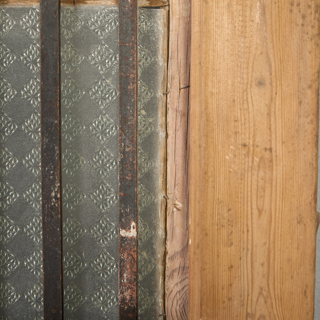 英国 アンティーク 両開き 鉄格子 ウッド ドア 2点セット