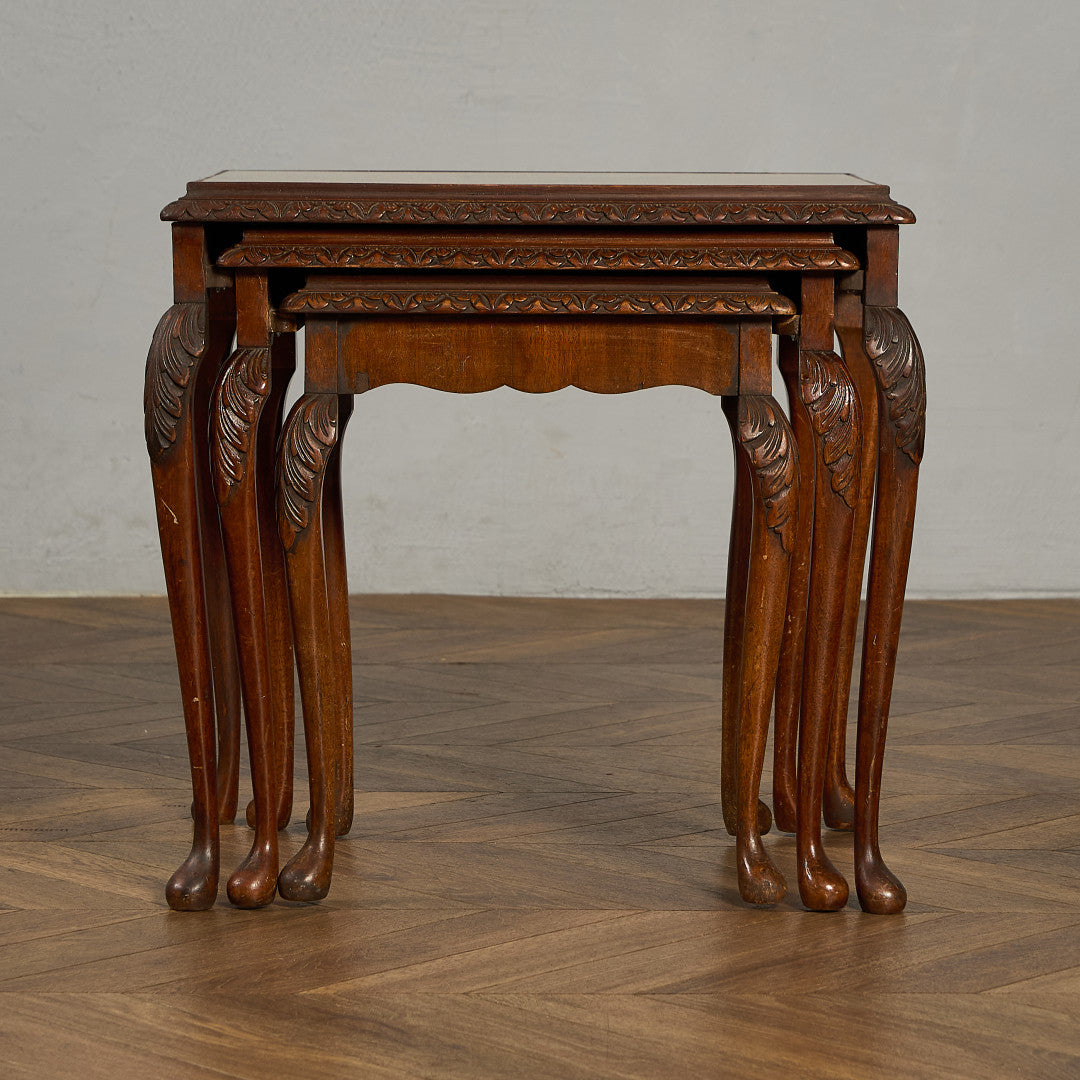 英国 クラシック ガラストップ ネストテーブル #97961 – camori