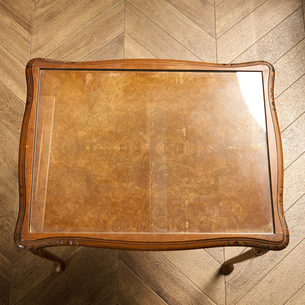 英国 クラシック ガラストップ ネストテーブル #95562