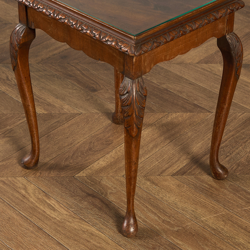 英国 クラシック ガラストップ ネストテーブル