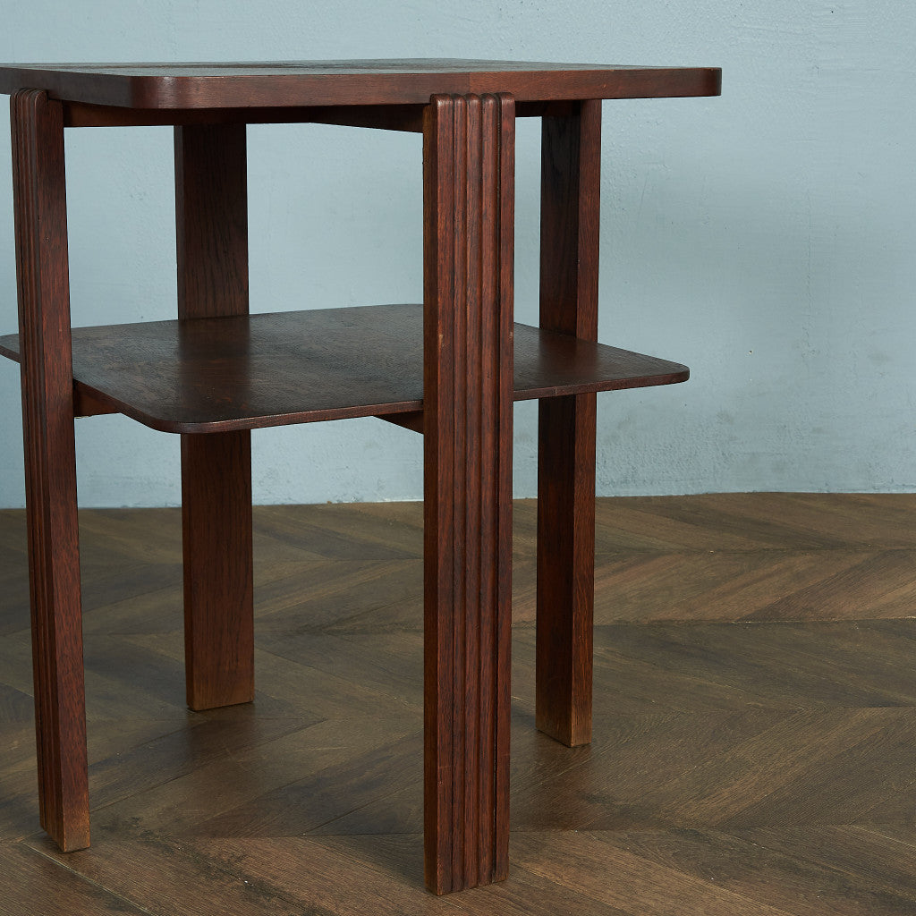 英国ヴィンテージ パーケットトップ サイドテーブル