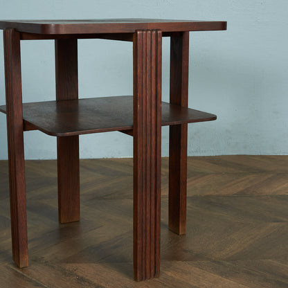 英国ヴィンテージ パーケットトップ サイドテーブル