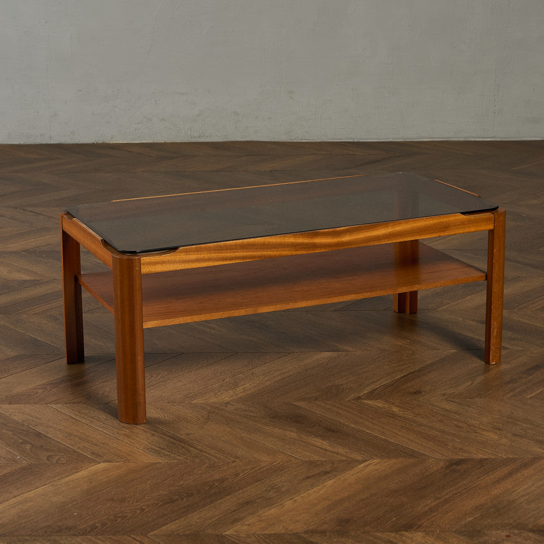 ヴィンテージ スモークガラストップ コーヒーテーブル