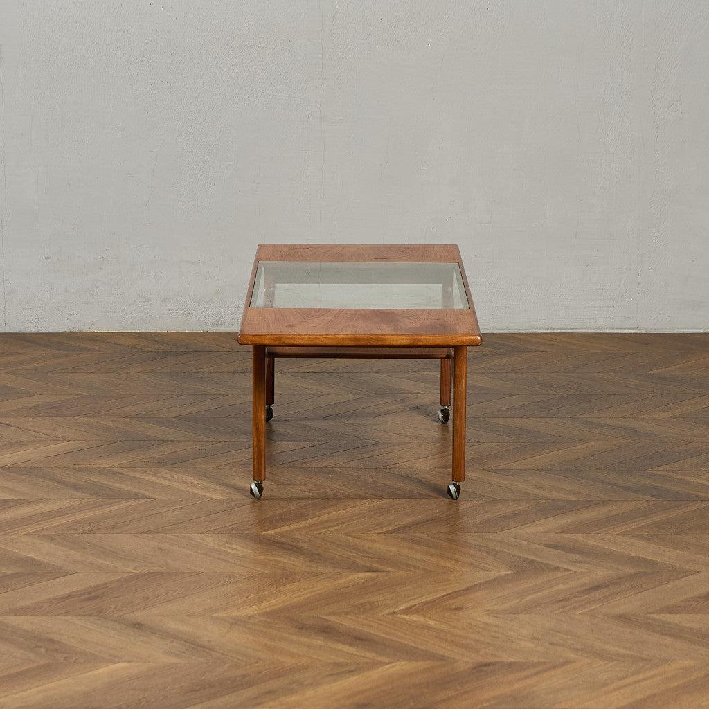 ロングジョン ヴィンテージ ガラストップ コーヒーテーブル