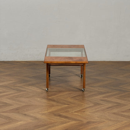 ロングジョン ヴィンテージ ガラストップ コーヒーテーブル