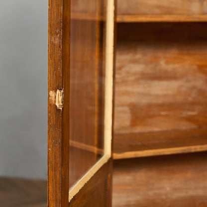 英国 クラシック オーク材 ブックケース 食器棚