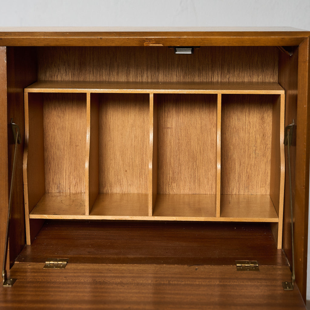 ヴィンテージ ナロー ガラスキャビネット ブックケース