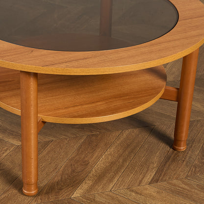 ヴィンテージ スモーク ガラストップ コーヒーテーブル センターテーブル