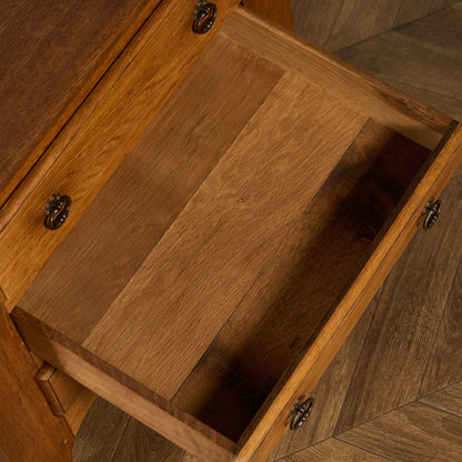 英国 クラシック オーク材 3段 チェスト