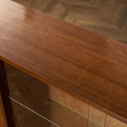 ヴィンテージ ガラスブックケース カスタム アイアン ヘアピンレッグ