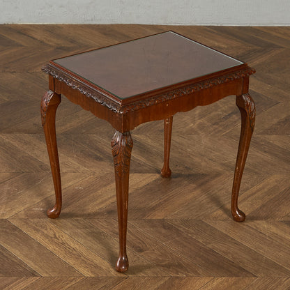 英国 クラシック ガラストップ ネストテーブル