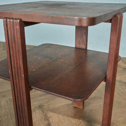 英国ヴィンテージ パーケットトップ サイドテーブル