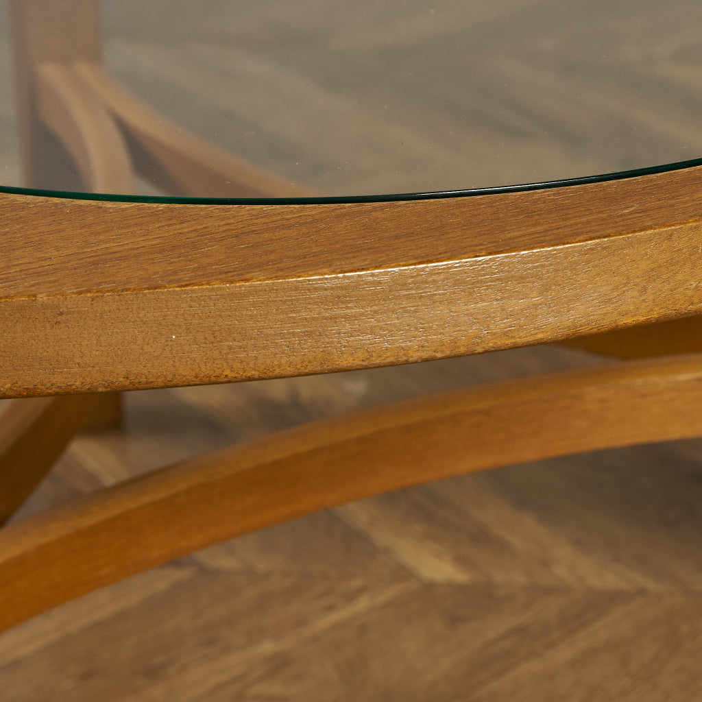 ヴィンテージ トライアングル ガラストップ テーブル