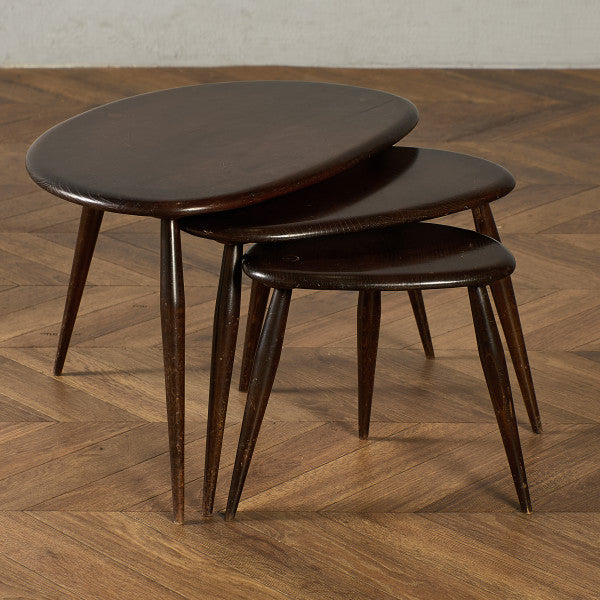 ヴィンテージ ネストテーブル ぺブルテーブル ブルーラベル