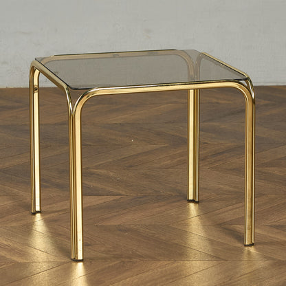 イギリス ヴィンテージ スモーク ガラストップ ネストテーブル #97788