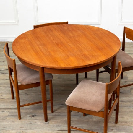 北欧スタイル ヴィンテージ エクステンションラウンドテーブル