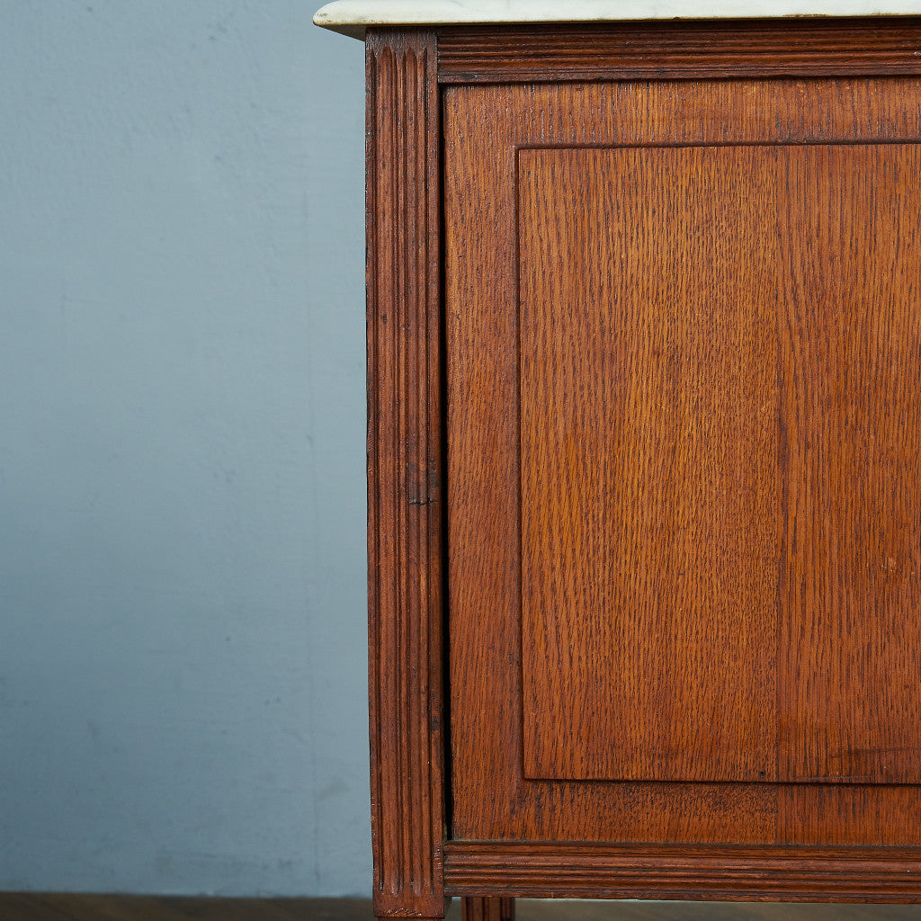 British antique marble top side cabinet #81710