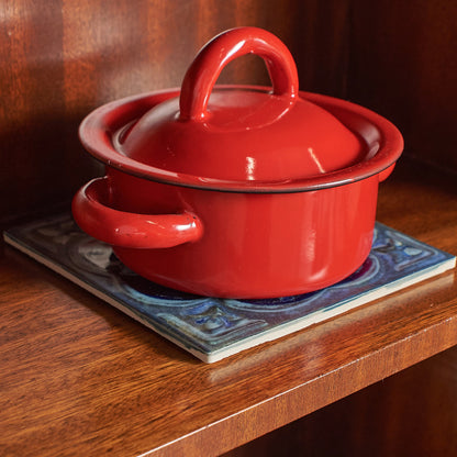 TILE POT STAND / BLUE