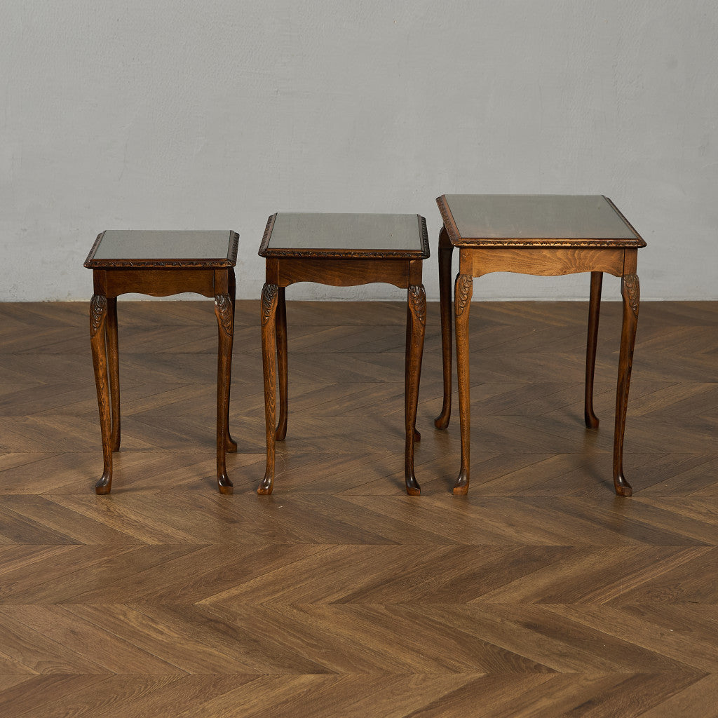 英国 クラシック ガラストップ ネストテーブル #97161 – camori