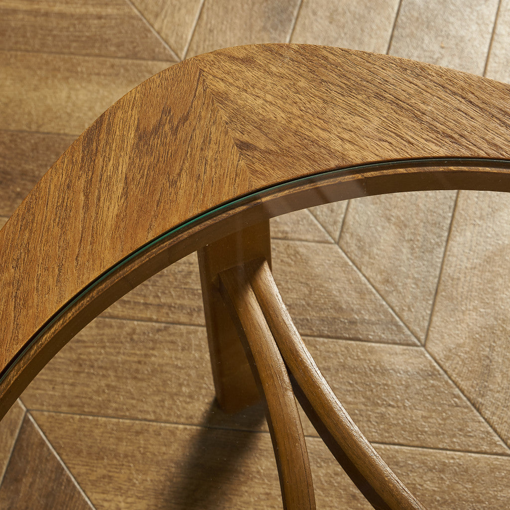 ヴィンテージ トライアングル ガラストップテーブル