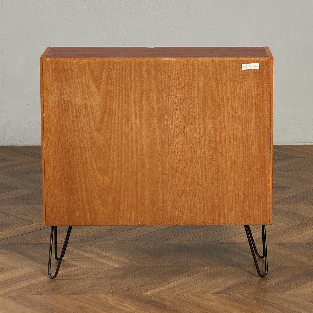 ヴィンテージ ガラス ブックケース カスタム アイアンヘアピンレッグ