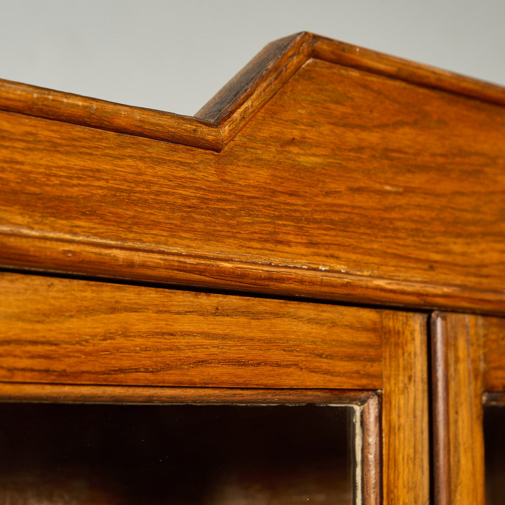 英国 クラシック オーク材 ブックケース 食器棚