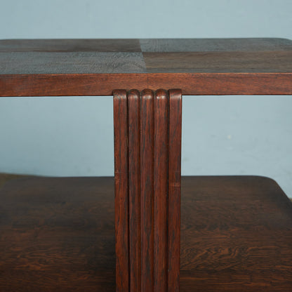 英国ヴィンテージ パーケットトップ サイドテーブル