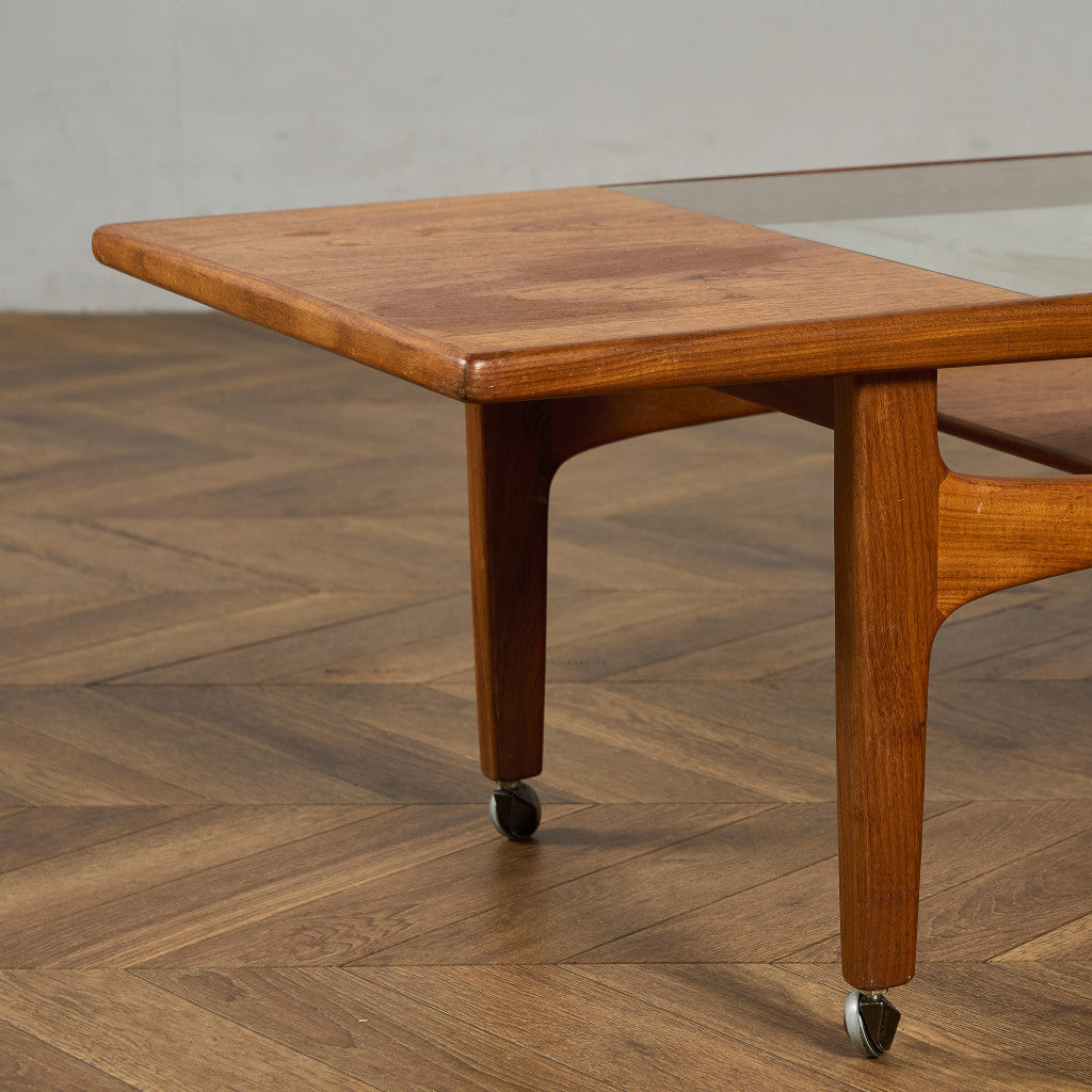 ロングジョン ヴィンテージ ガラストップ コーヒーテーブル