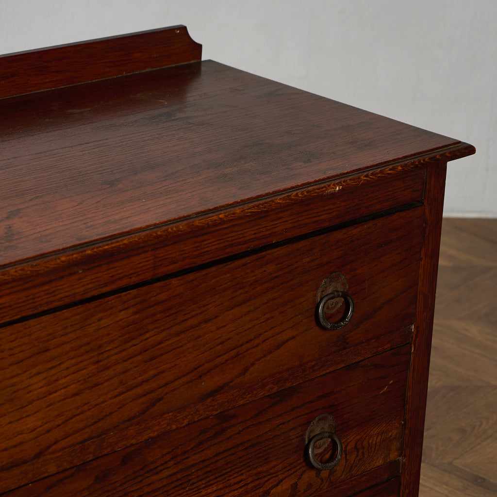 英国 クラシック オーク材 3段チェスト