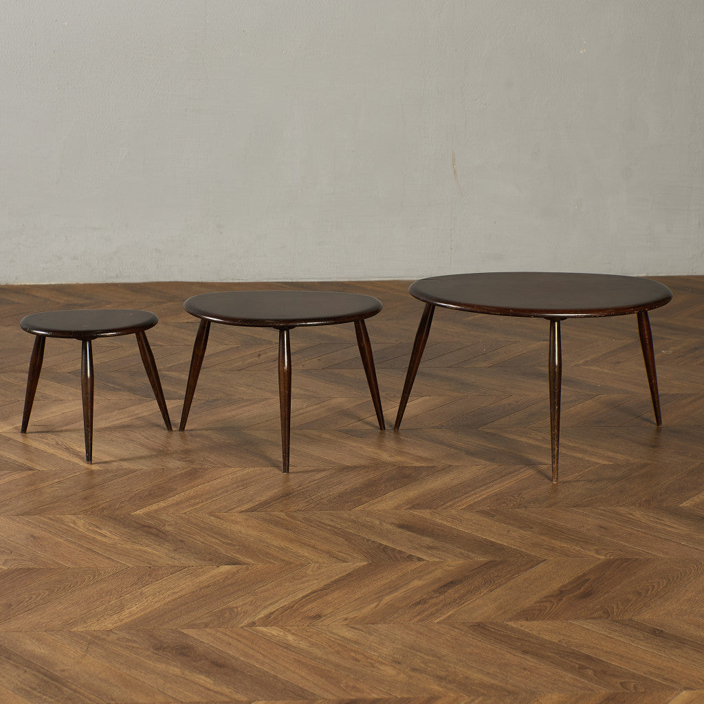 ヴィンテージ ネストテーブル ぺブルテーブル ブルーラベル