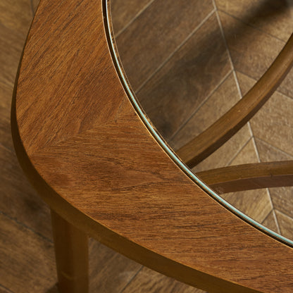 ヴィンテージ トライアングル ガラストップテーブル