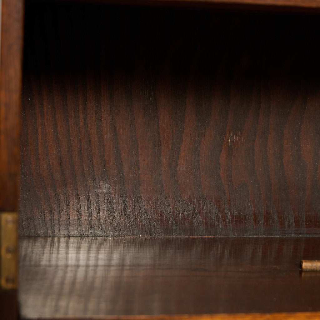 英国 クラシック オーク材 ブックケース 食器棚