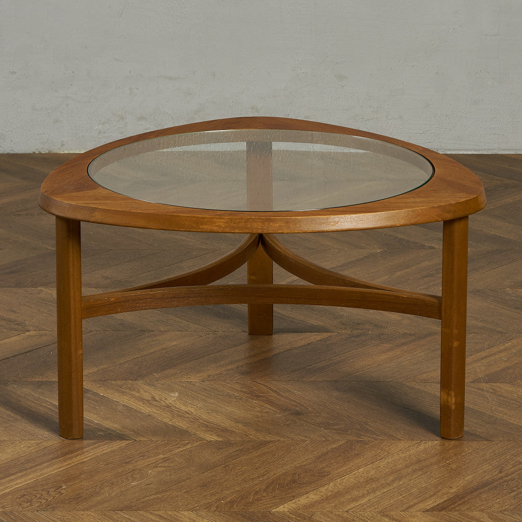 ヴィンテージ トライアングル ガラストップテーブル