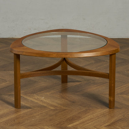 ヴィンテージ トライアングル ガラストップテーブル